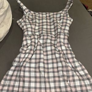 Pink and white plaid dress